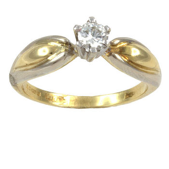 18ct gold Diamond 23pt Solitaire Ring size M½
